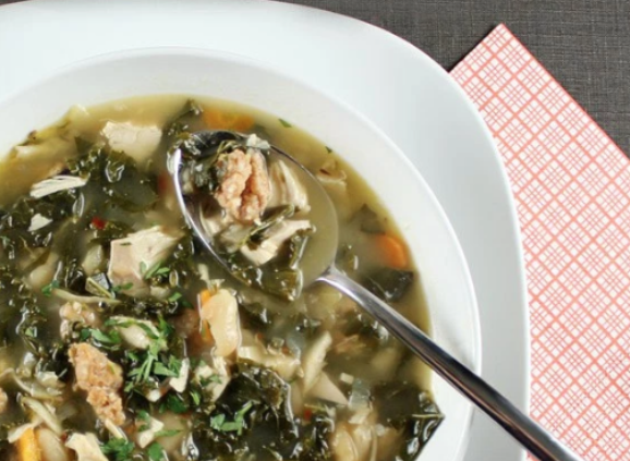 A bowl of chicken soup